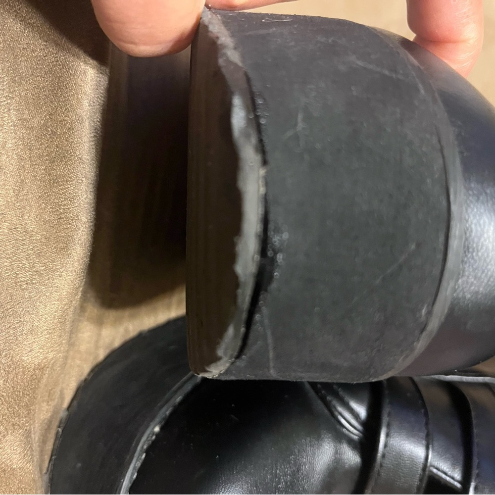 Black Buckle Platform Combat Boots - Women's Size 7-8 - Picture 8 of 11
